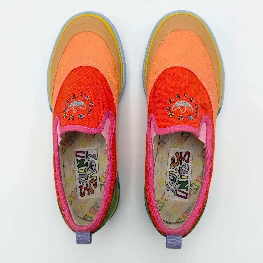 Adidas Nizza Slip-On Low Pride Pack - Love Unites' Canvas Sneakers - US Men’s 7.